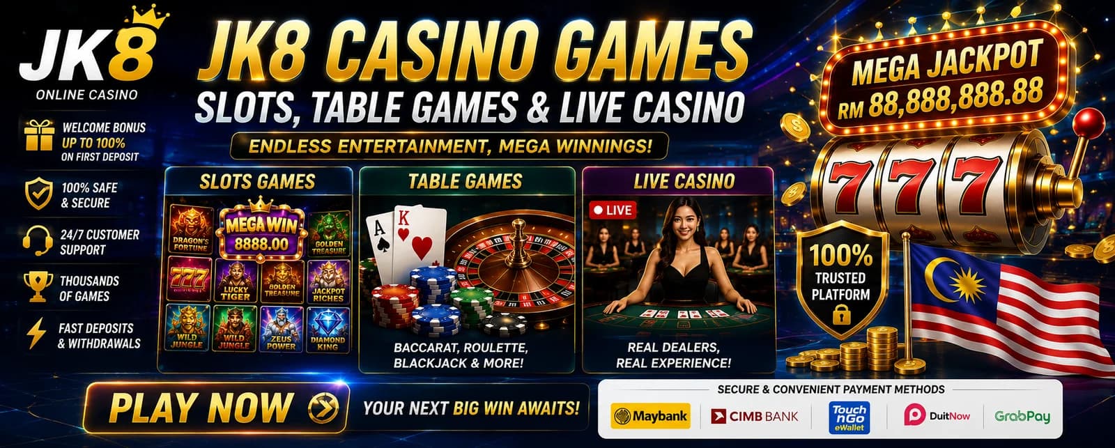 JK8 Casino Games – Slots, Table Games & Live Casino