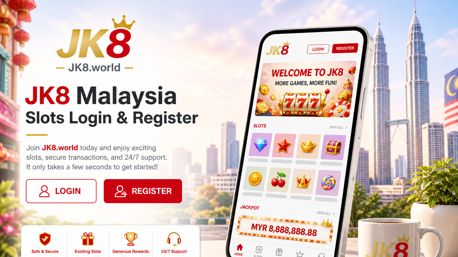 JK8 Login and Register path for Malaysia players